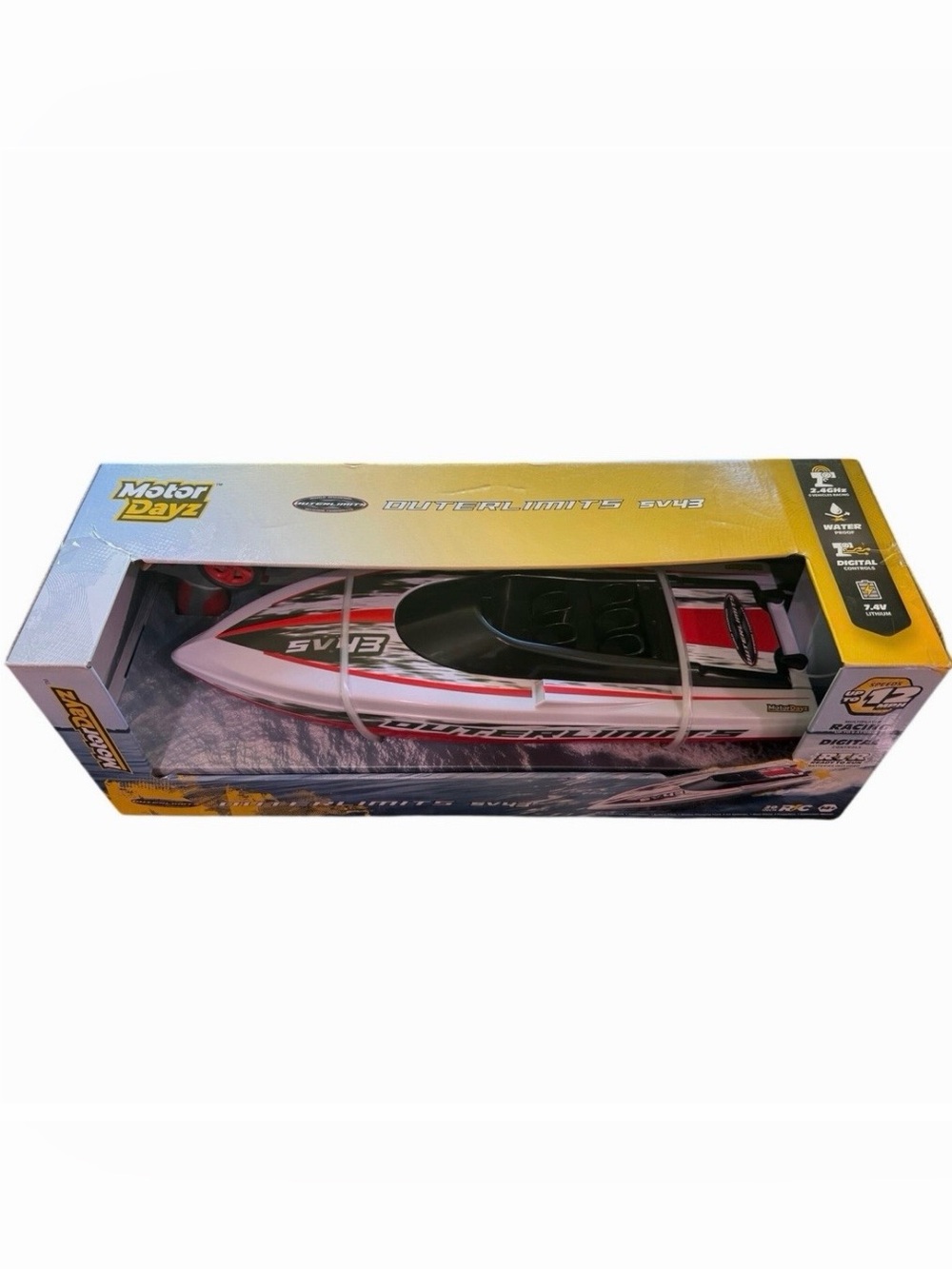 Remote Control Racing Boat - Red and White - - Picture 2 of 4